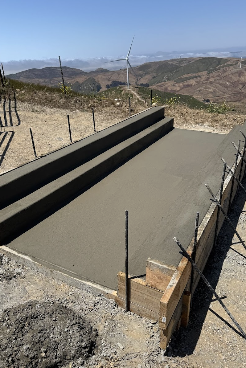 Hillside concrete pour and site work Pismo Beach California